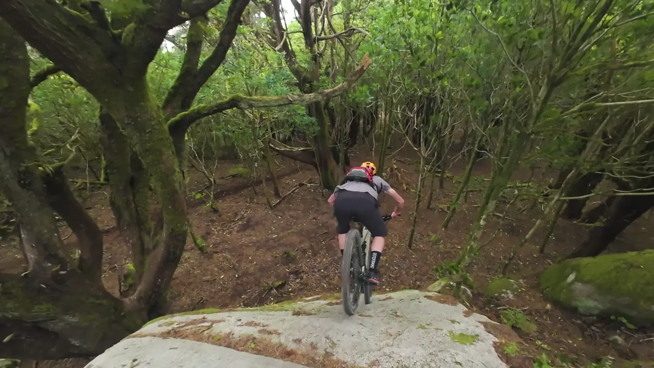 Drone footage of a mountain bike descent through the Sintra forest